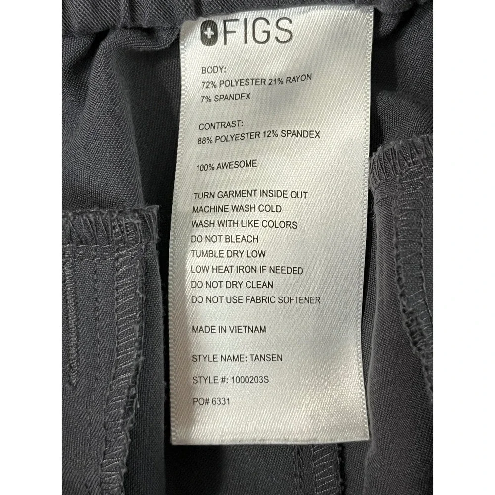 Figs Tansen Jogger Scrub Pants Men's Medium Graphite Gray Red Drawstring EUC